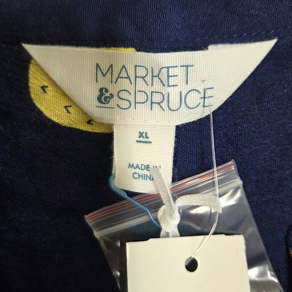 NWT Stitch Fix Market & Spruce | Prat Henley Sleeveless Pineapple Blouse Size XL - Picture 3 of 5